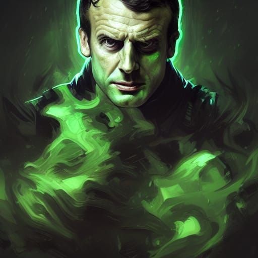 Macron as Dark Lord in Hyperdetailed Portrait