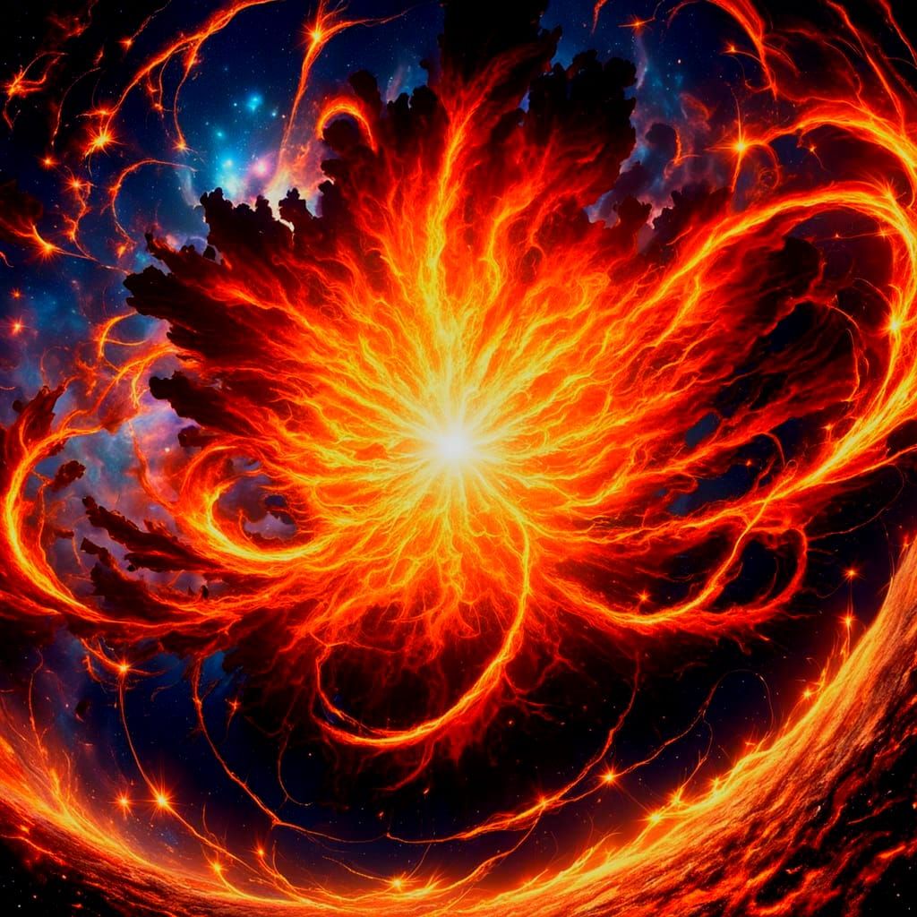 Vibrant Cosmic Supernova Explosion in Space