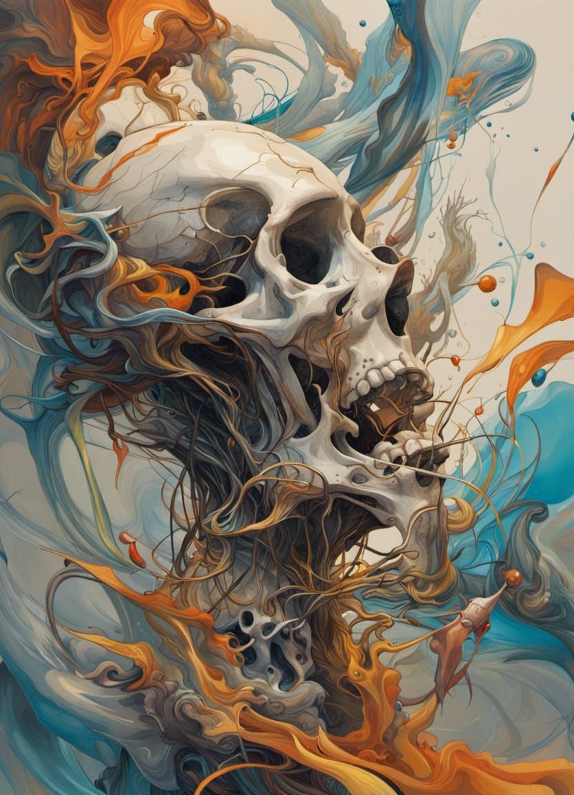 Abstract Death Concept Art in Surreal Style