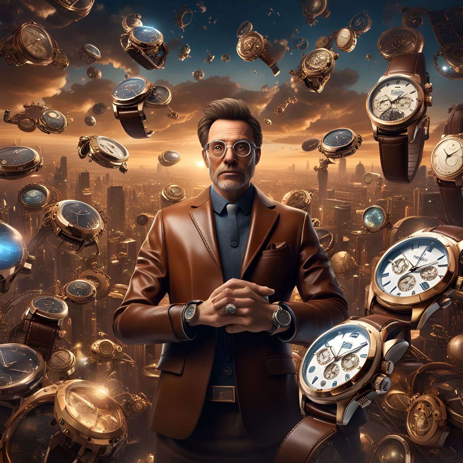 Person in Watch Suit, Detailed Futuristic Matte Painting