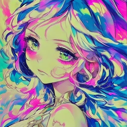 Stellar Anime Woman in Trance, Studio Trigger Style