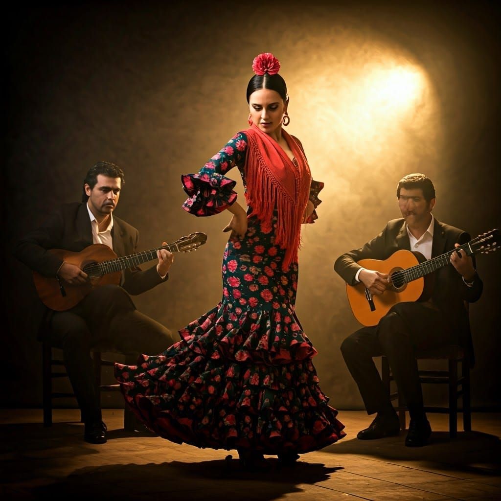 Passionate Flamenco Dance in Hyperrealistic Style