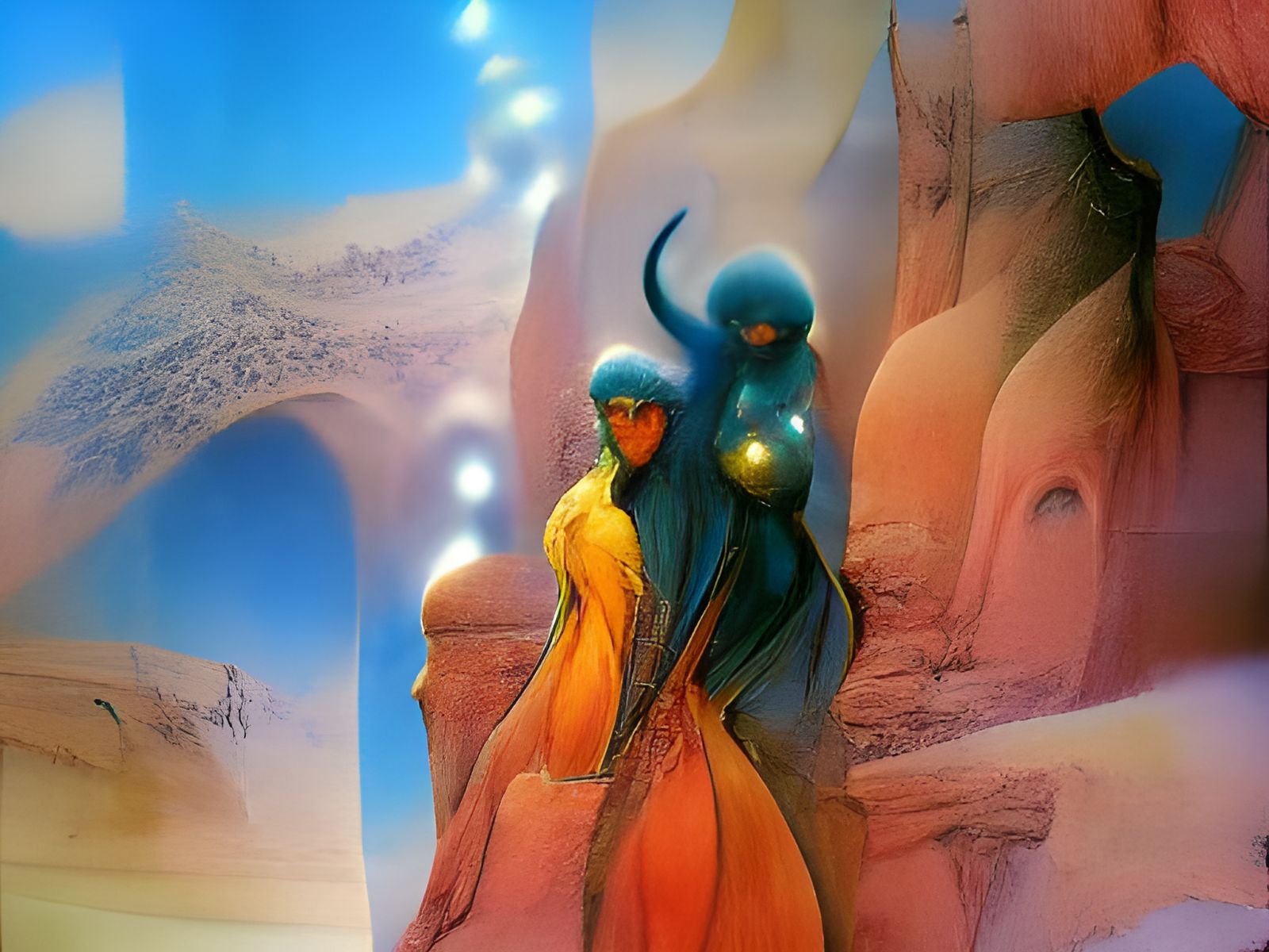 Petra: Lost City Reimagined as 80s Sci-Fi Art