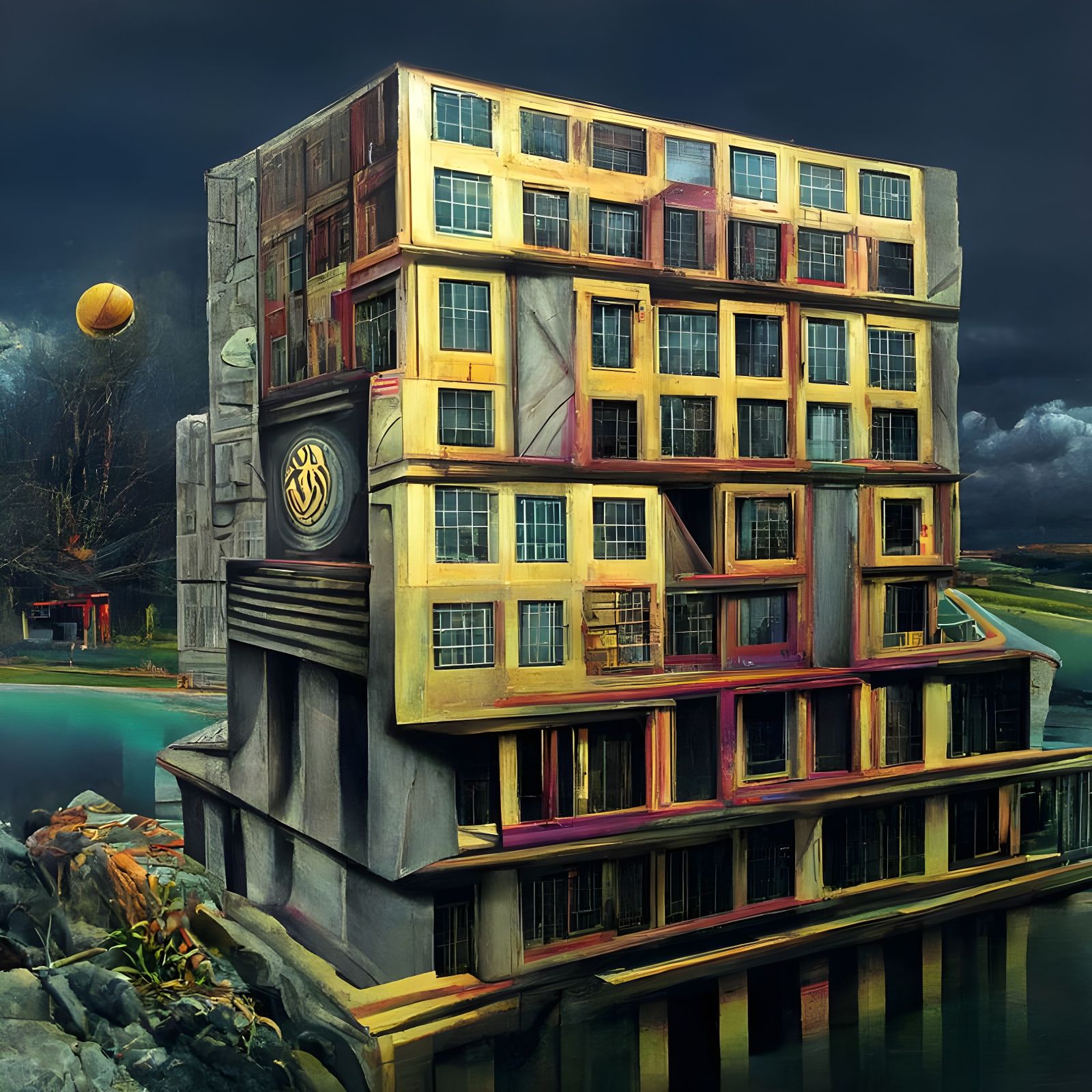 Enigmatic Hypersurrealism in Detailed Colorful Rendering