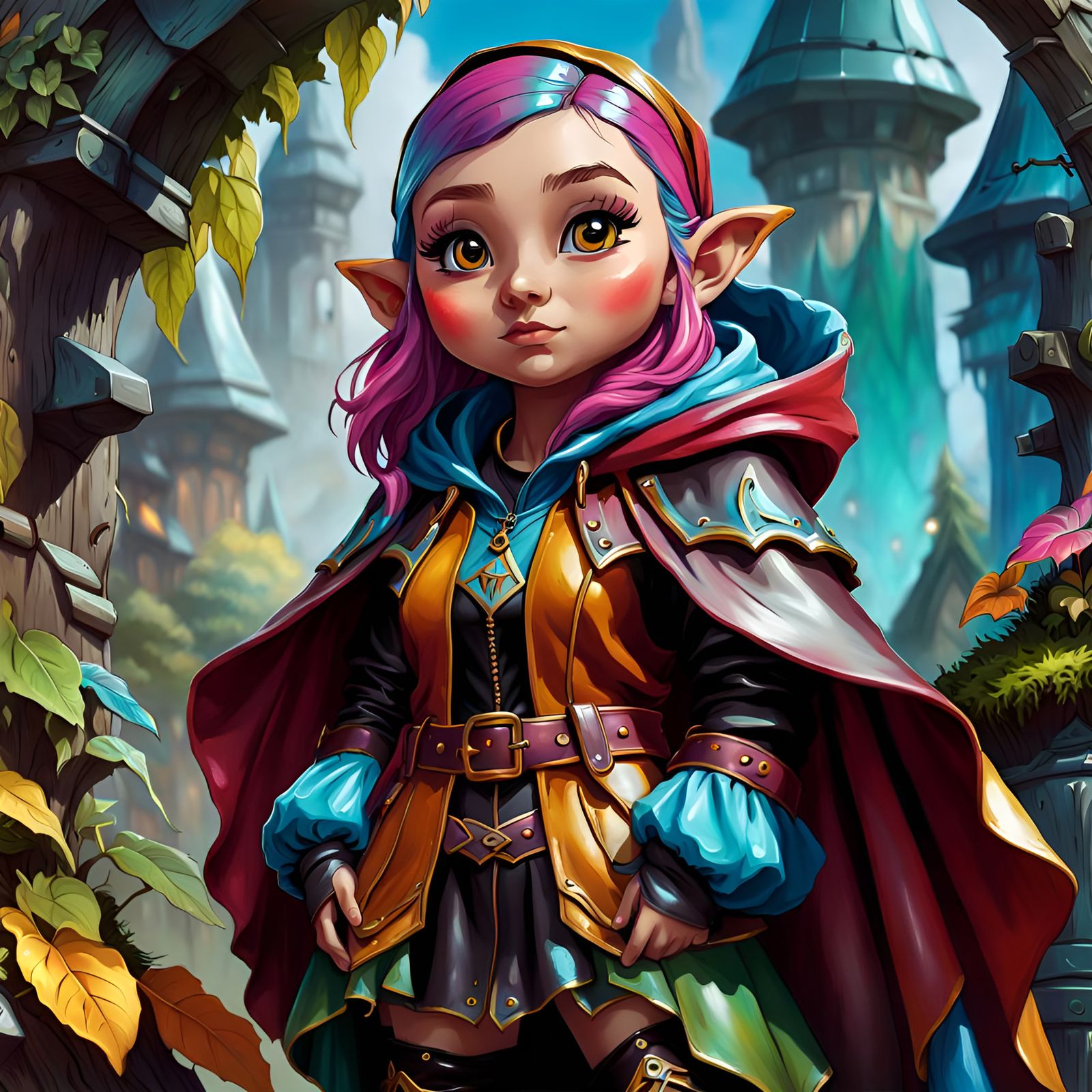 Fantasy Gnome in Colorful Graffiti Street Art