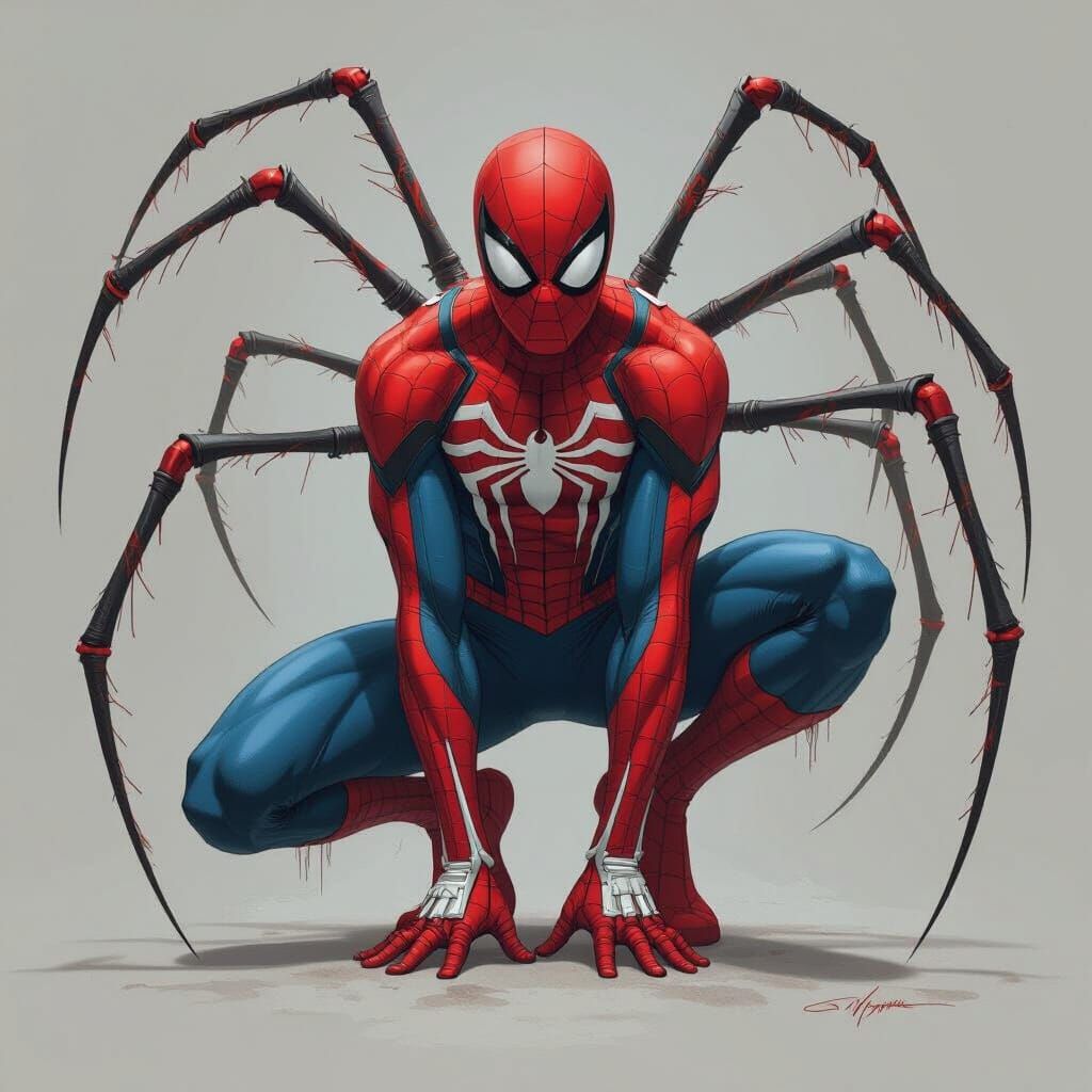 Spiderman with Spider Legs, Comic Book Style