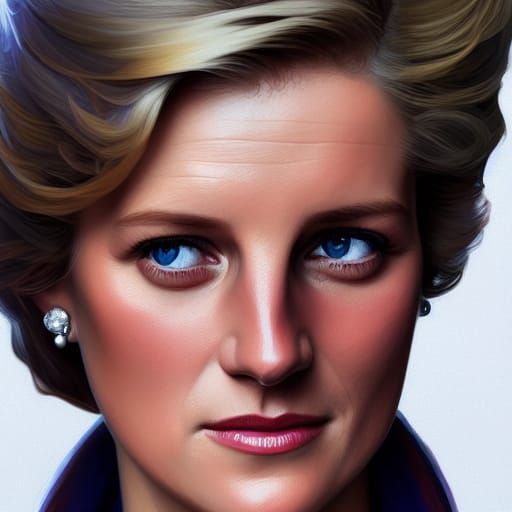 Princess Diana Portrait in Art Nouveau Style