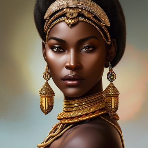 Stunning Tribal Woman Portrait in Hyperdetailed Style