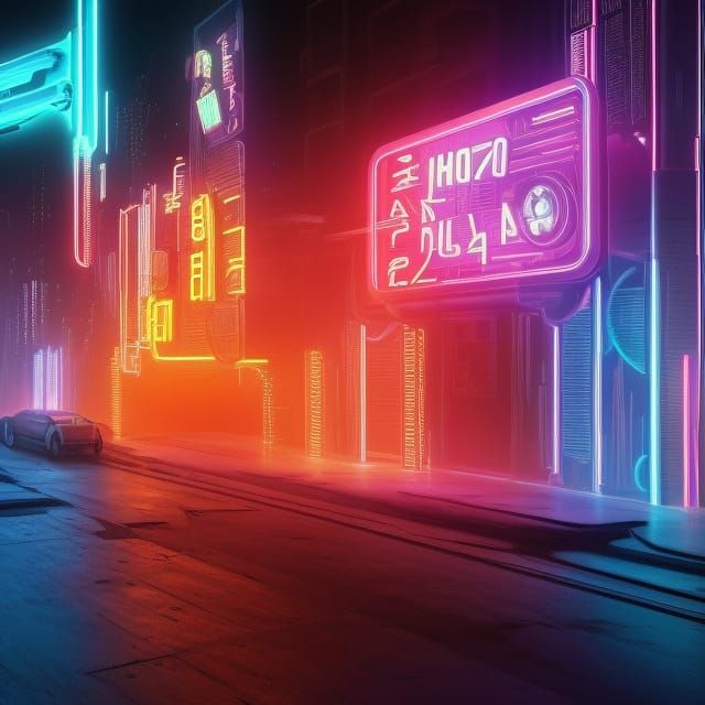 Cyberpunk Bar Scene in 2099 with Neon Lights