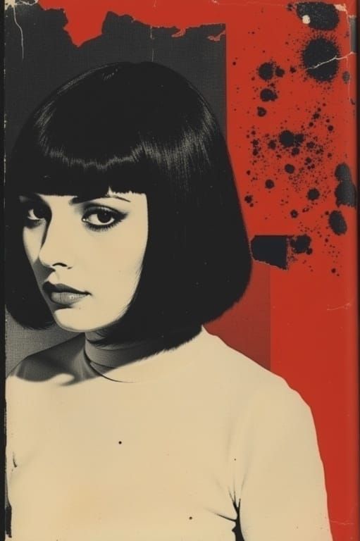 Psychedelic 1960s Fashion Model in Mini Skirts and Gogo Boot...