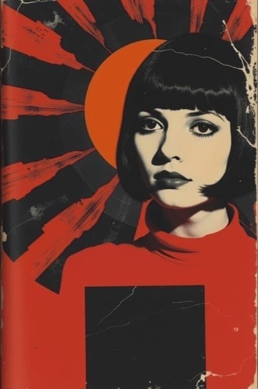 1960s Fashion Icon in Groovy Psychedelic Style