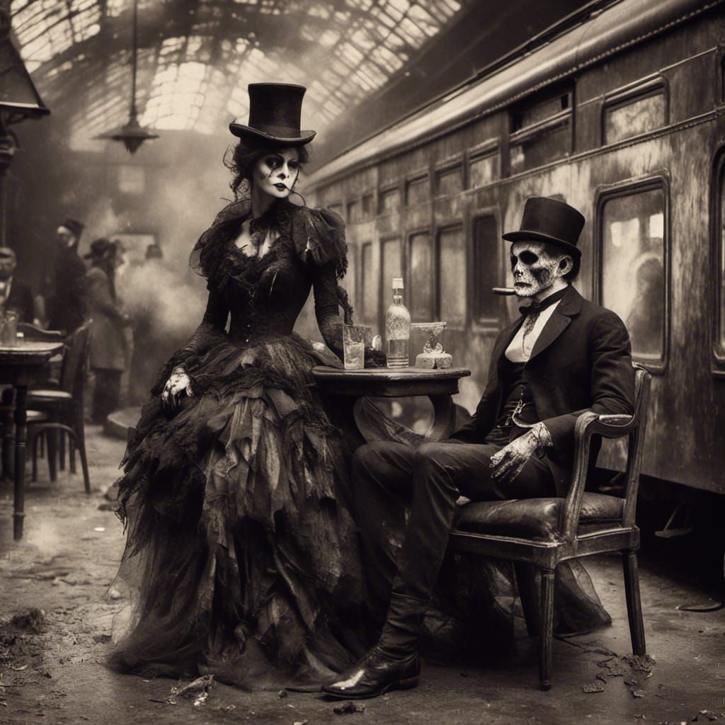 The Devil and Armless Woman in Train Station