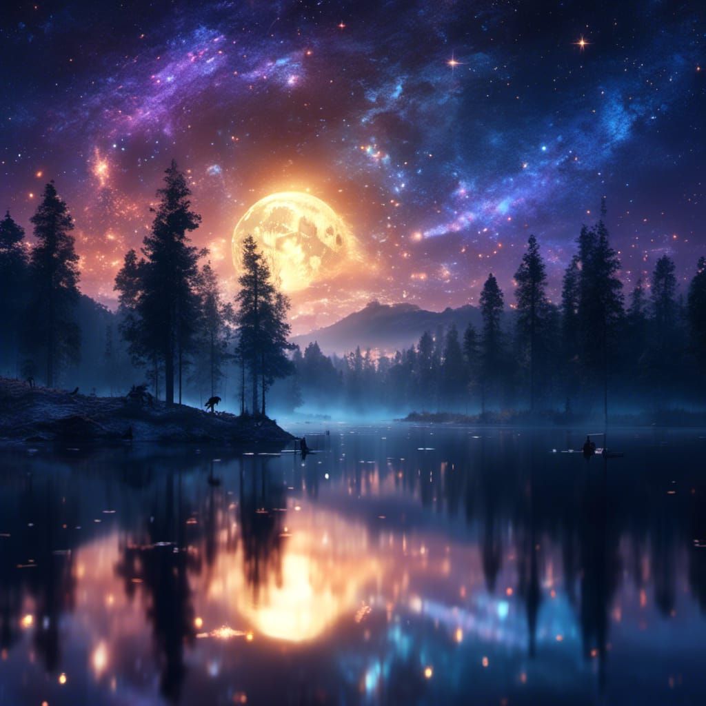 Mysterious dark lake