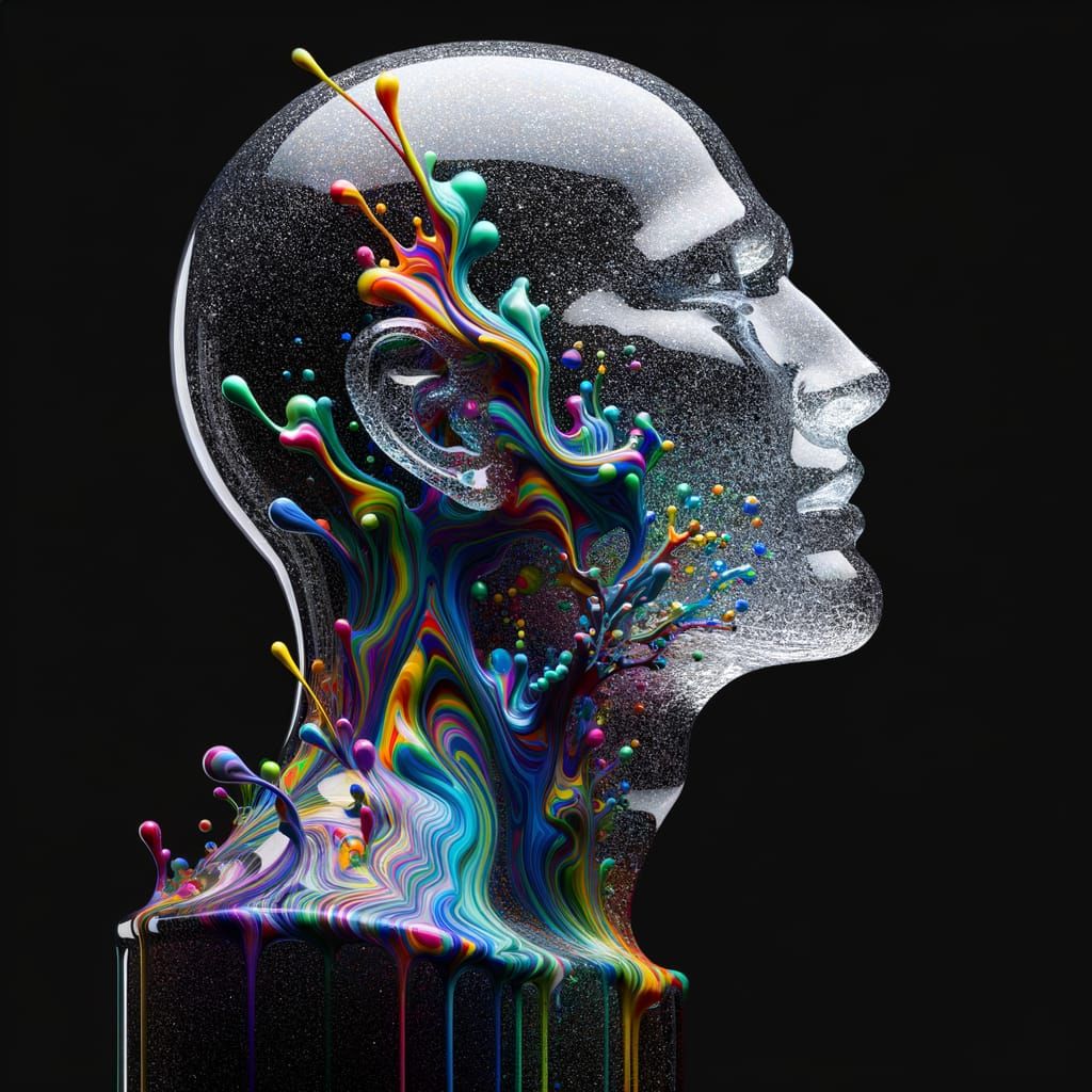 Glass Goddess in Vibrant Splatter