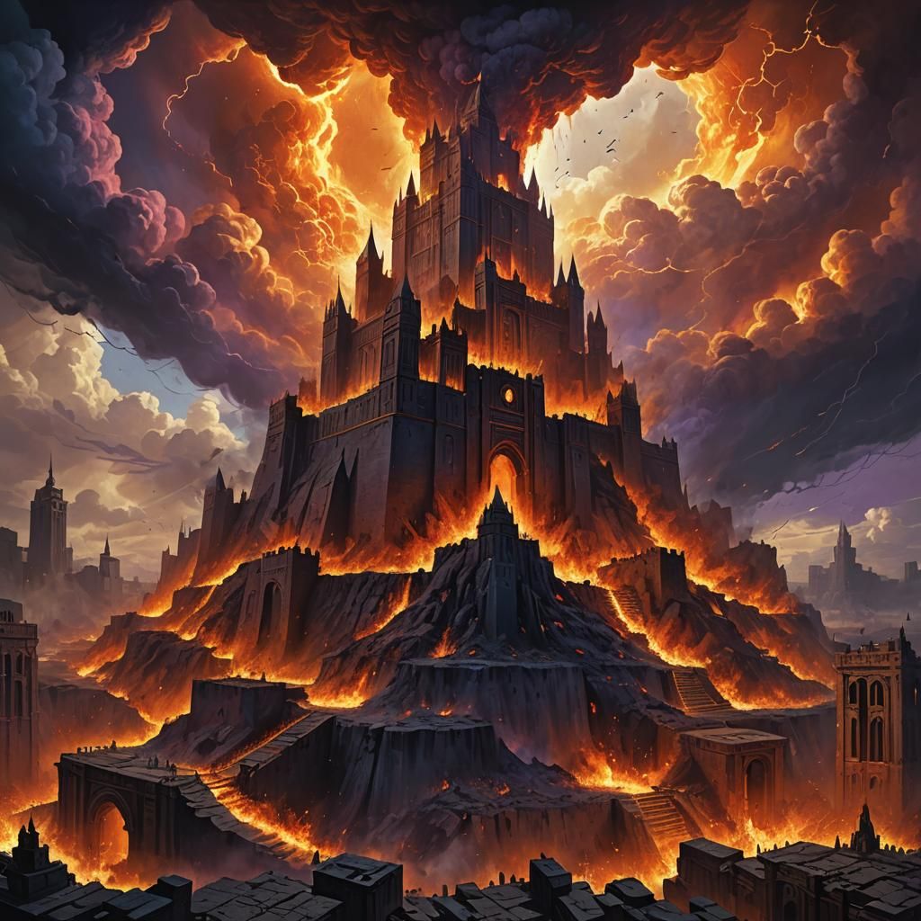 Apocalyptic Descent of New Jerusalem in Flames