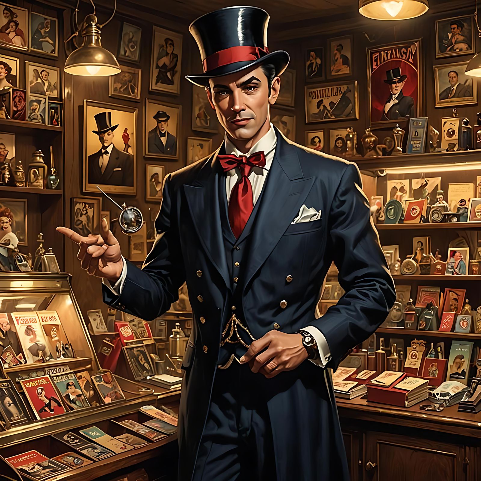 Sinister Magician in Fantasy Comic Style