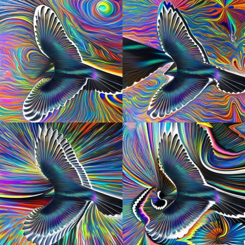 Holographic Cosmic Raven in Expressionist Oil Painting