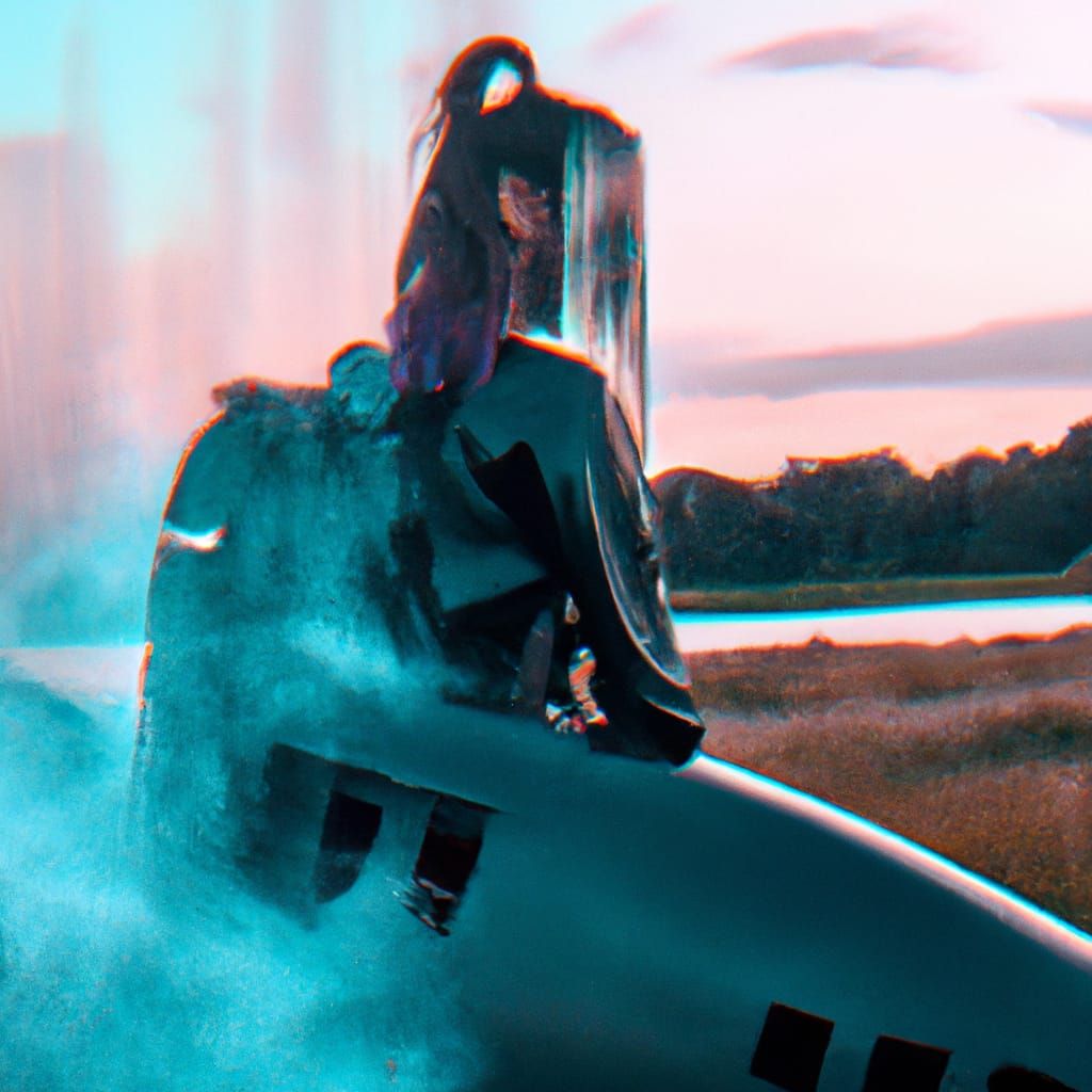 Cyberpunk Girl Crash Lands on Ruined Dock