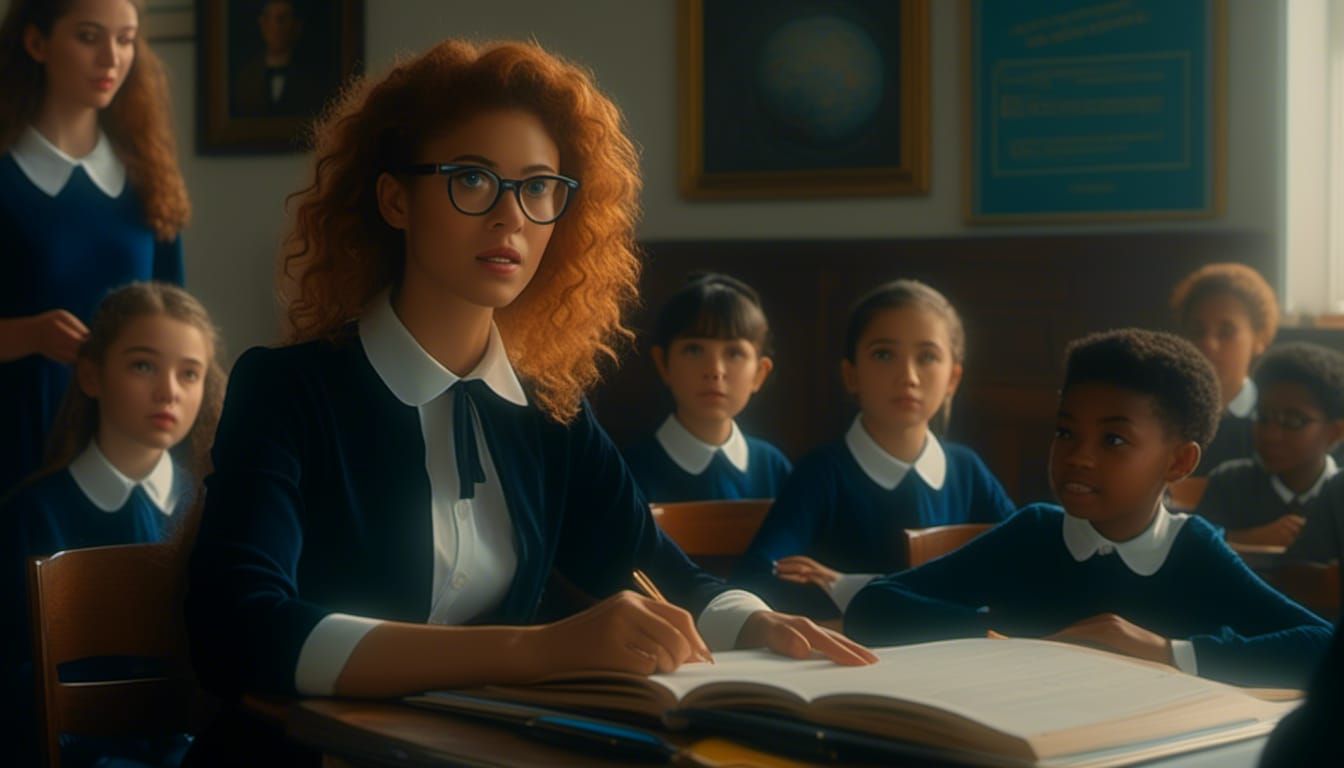 Indoctrination: A Young Teacher in Painterly Style