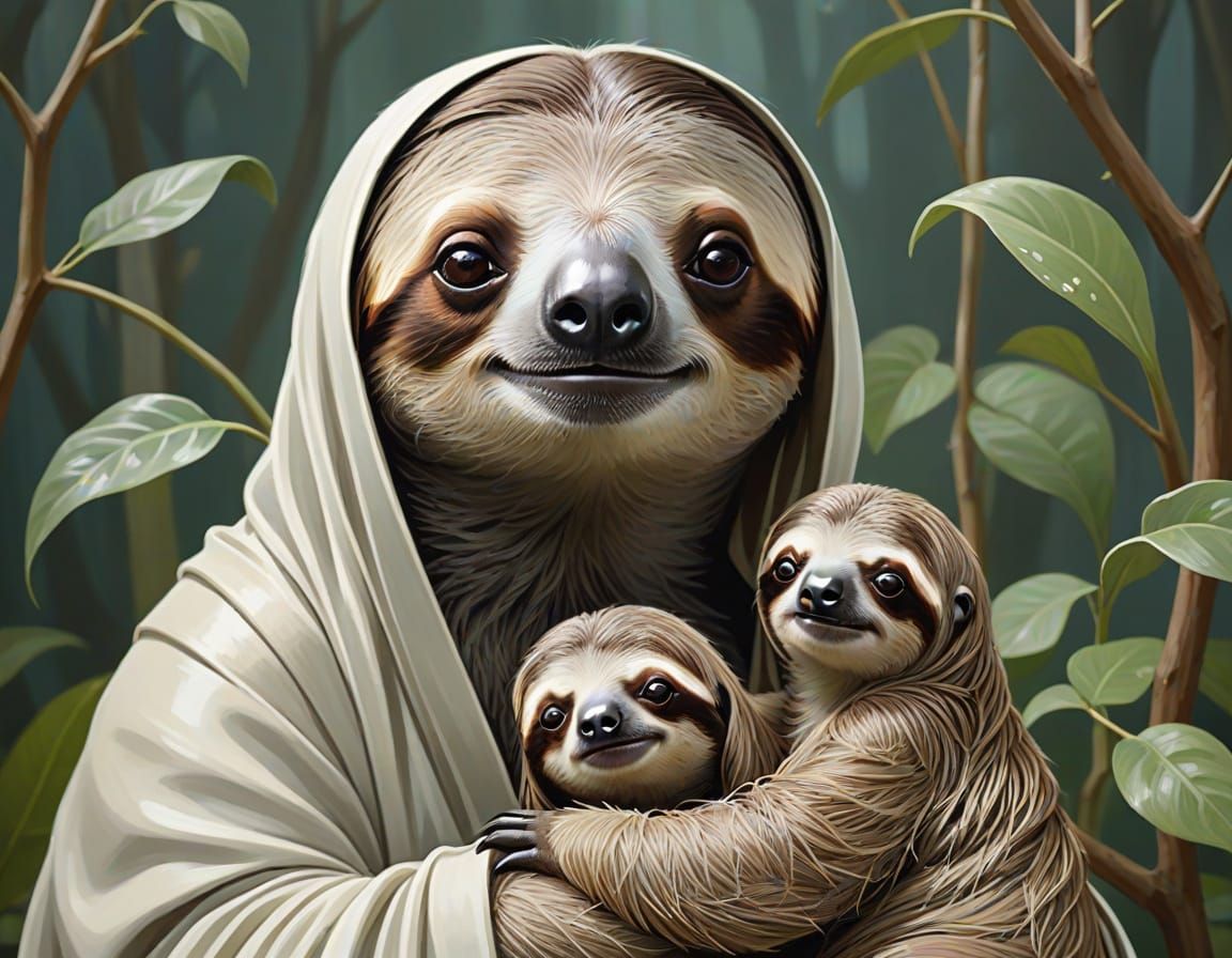 Sloth Mother and Her Hermine Kin