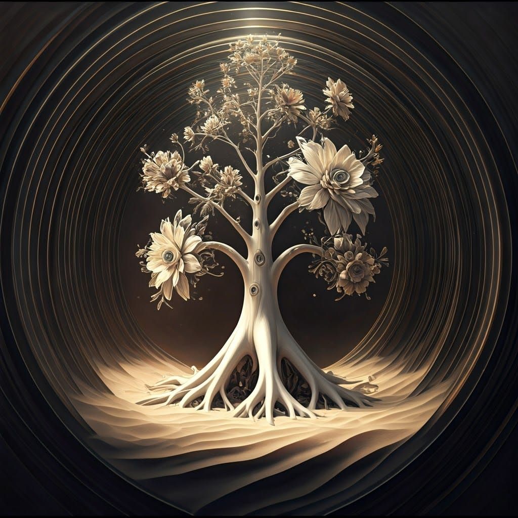 Mechanical Flowers Bloom in Futuristic Cage