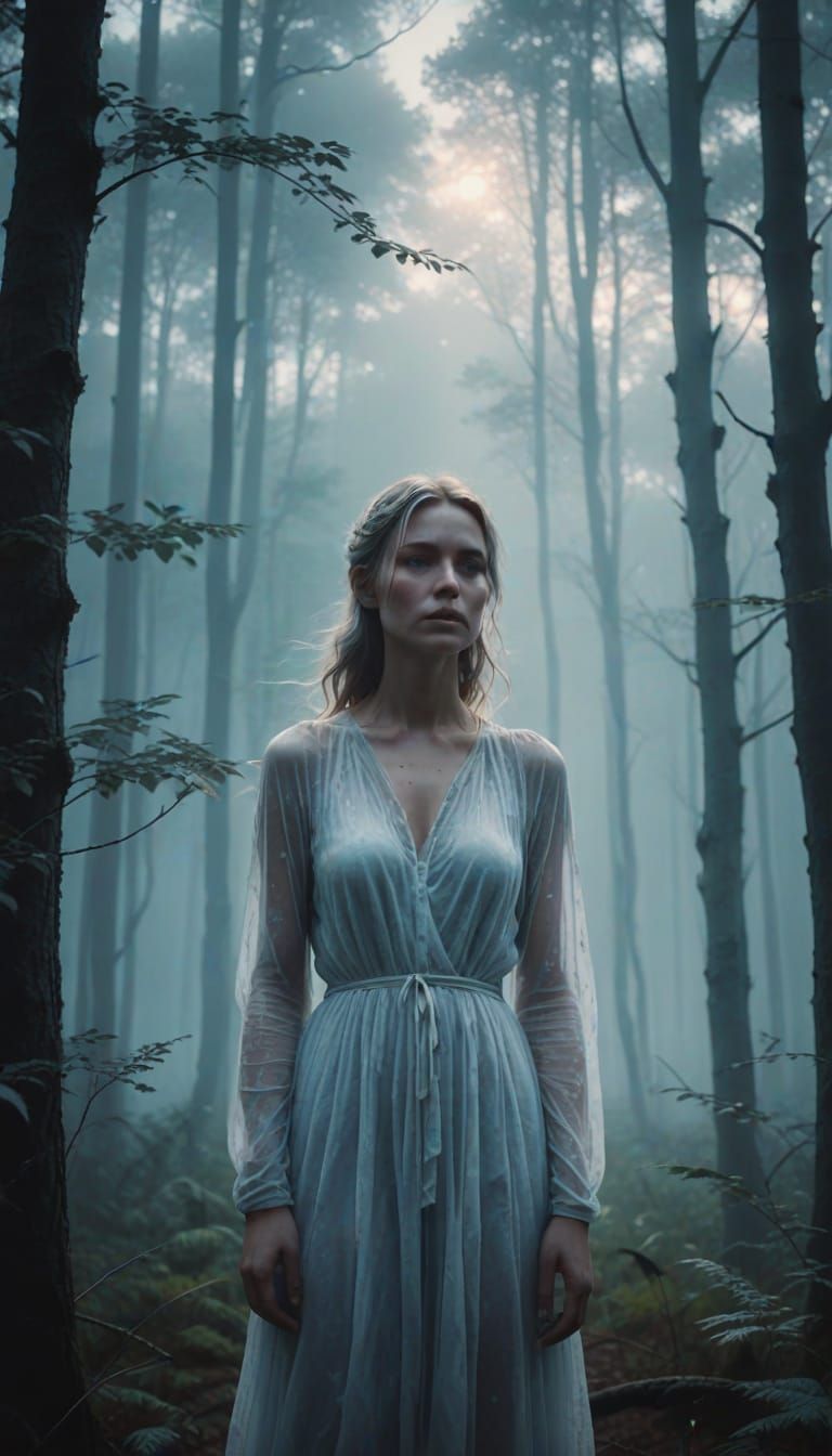 Mystical Woman in Ethereal Dreamscapes