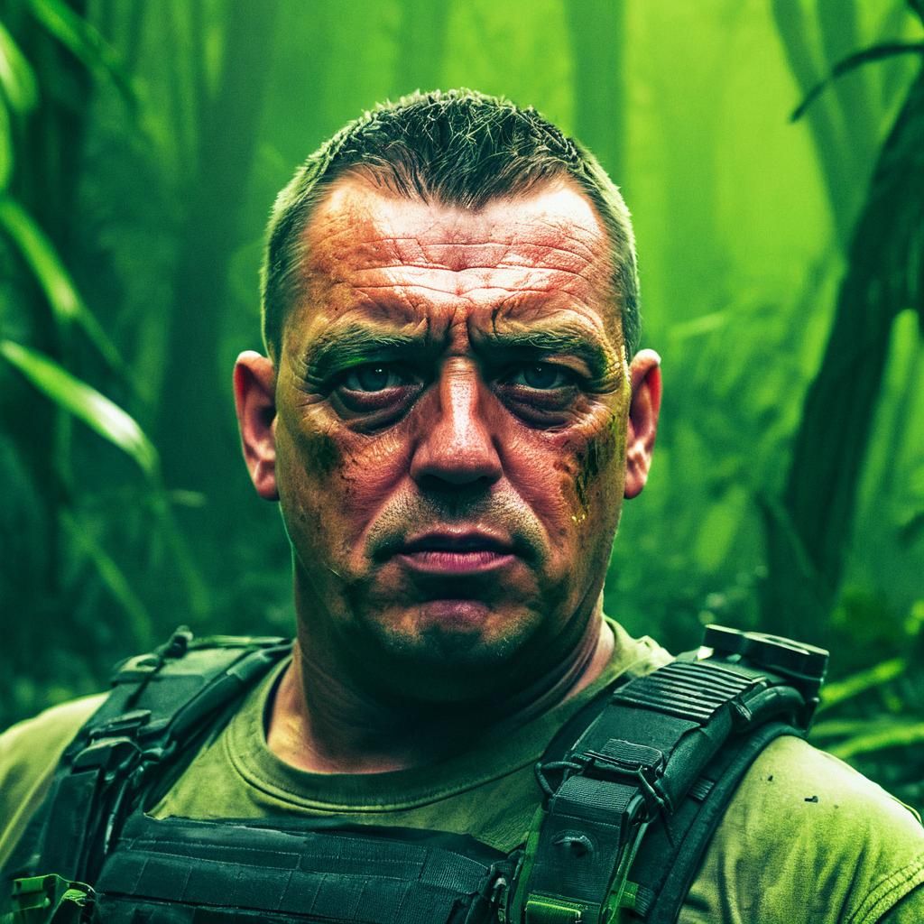 Tactical Jungle Warrior in Neon Thermal Viz