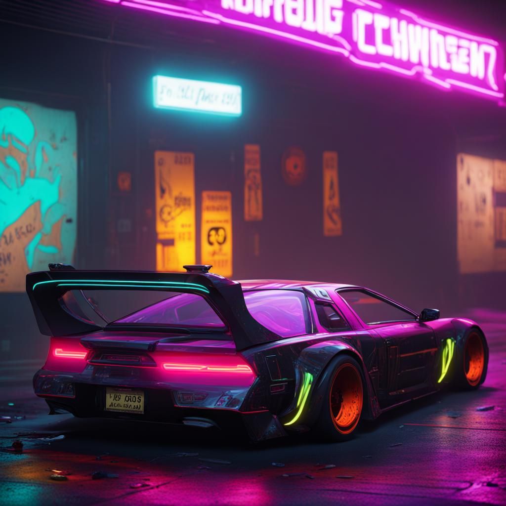 Halloween JDM Car in Cyberpunk 2099 Style