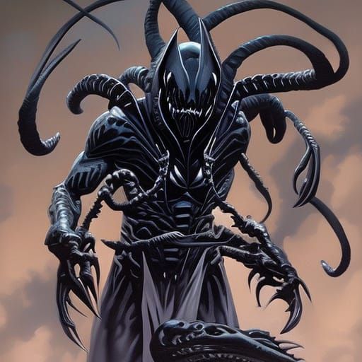 Venom Symbiote Overtakes Xenomorph as Oil Painting