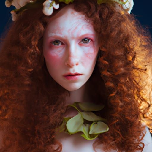 Persephone with Curly Red Hair