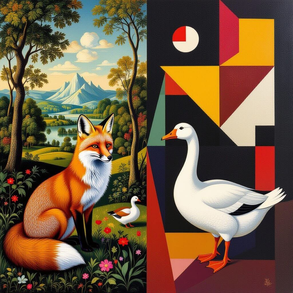 Foxes and Geese in Contrasting Abstract Environments