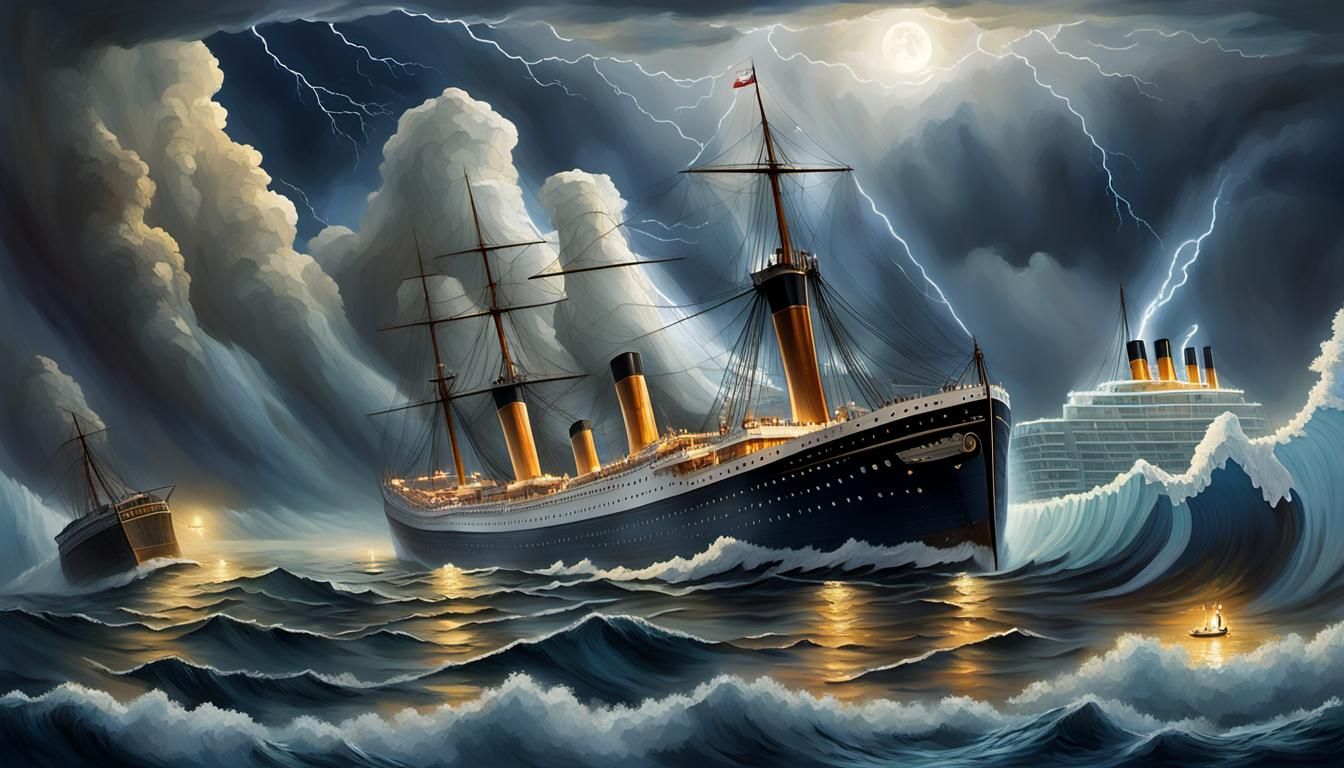 Titanic Amidst Apocalyptic Thunderstorm