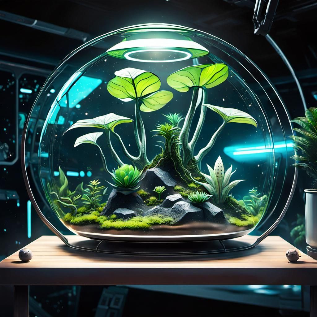 Terrarium in an Astrobotany Lab