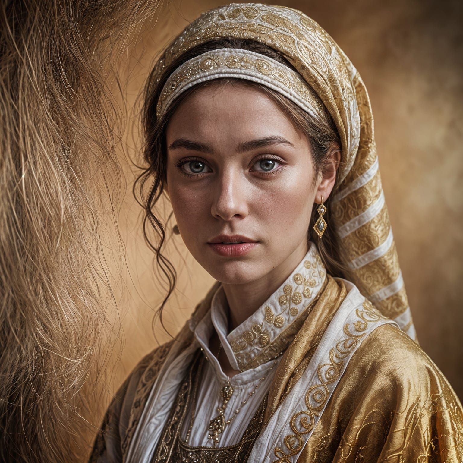 Elegant Woman in Traditional Garments