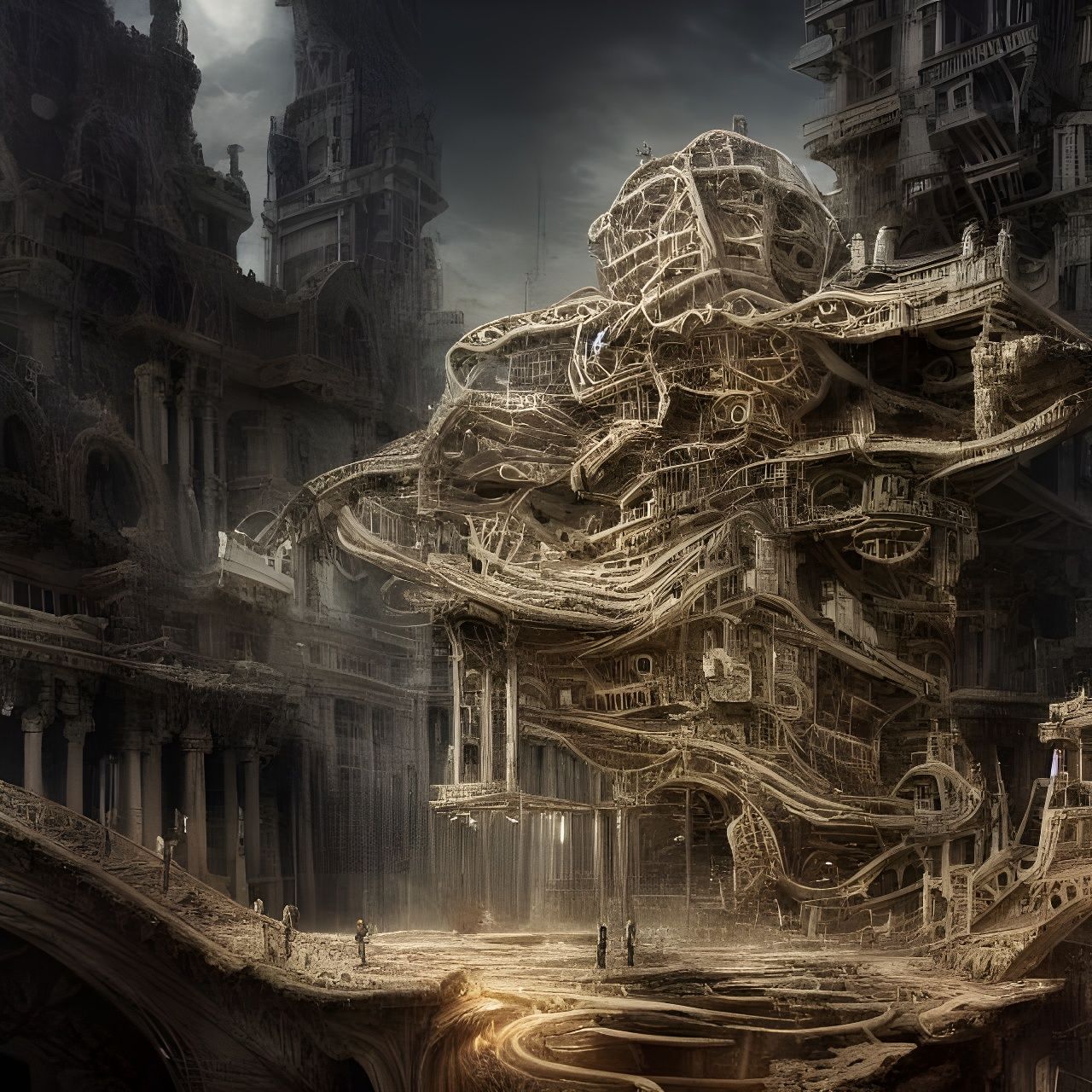 Deconstructed Human Brain: Detailed Digital Matte Painting