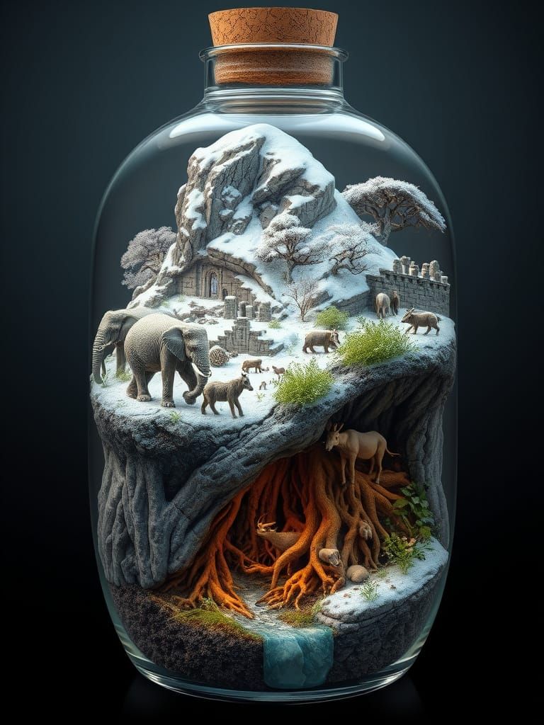 African savanna snow landscape