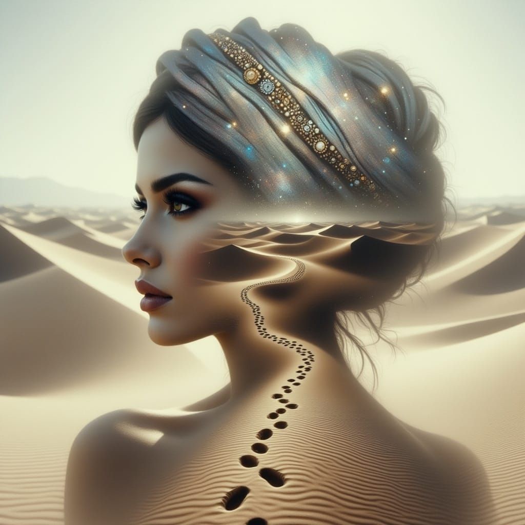 Surrealist Princess in Muted Desert Crown