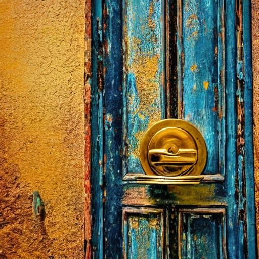 Mystical Doorway with Golden Light: Oil Painting