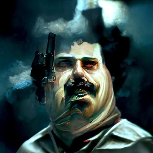 Sinister Portrait of Pablo Escobar