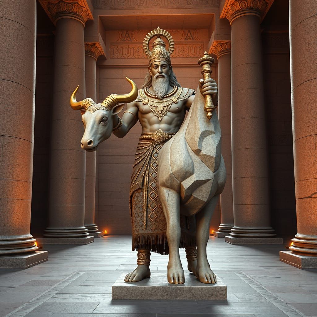 Triumphant Mithra in Ancient Persian Temple