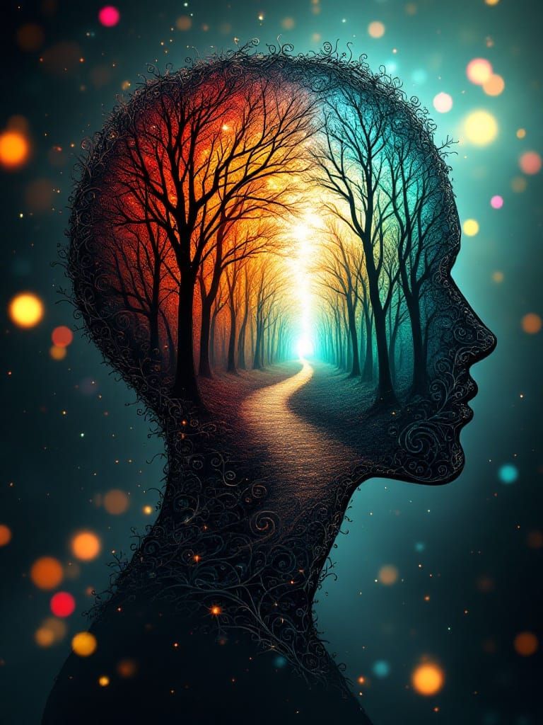 Surreal Metalwork Silhouette Unveils Dreamlike Forest Scene