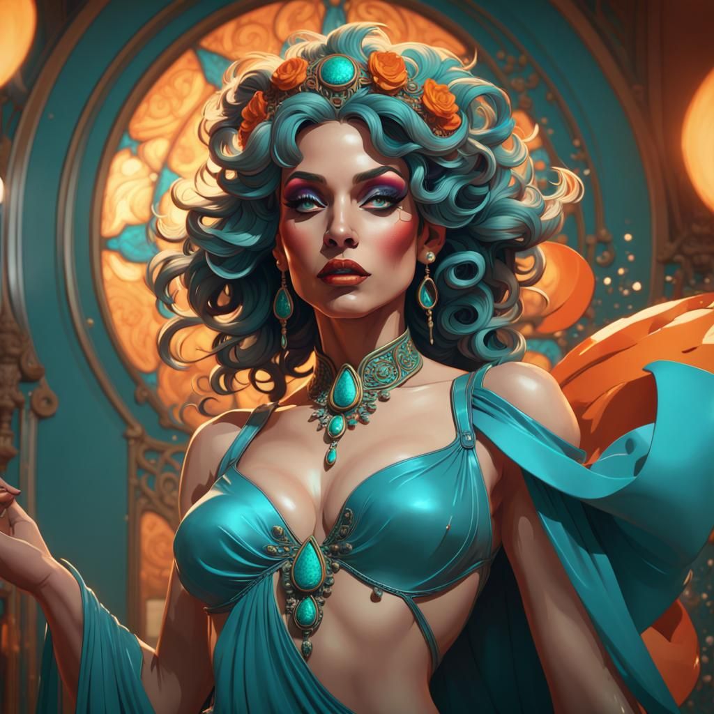 Hyperdetailed Drag Queen Concept Art