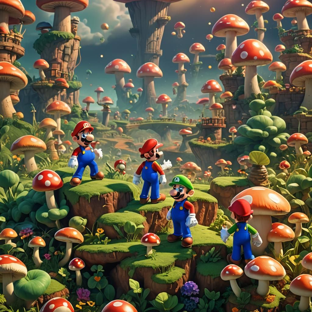 Mario and Luigi Overlook the Mushroom Kingdom