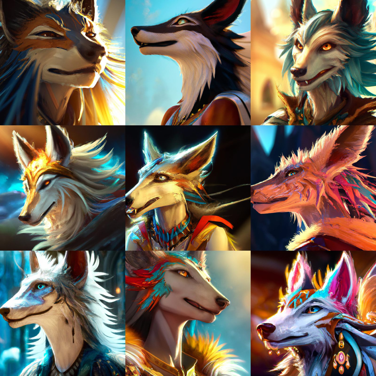 Detailed Sergal Portrait in Digital Art Style