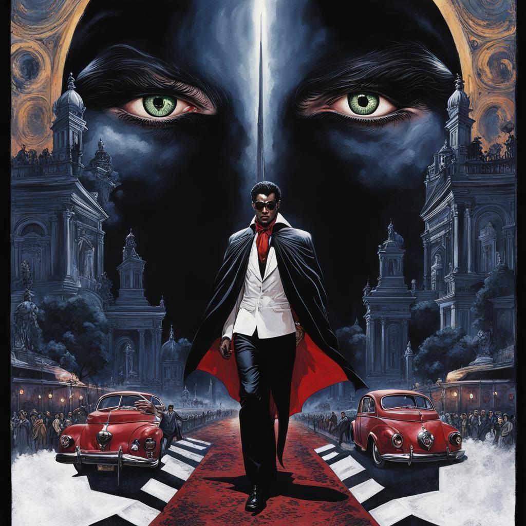 Gothic Black Vampire in 70s Rome