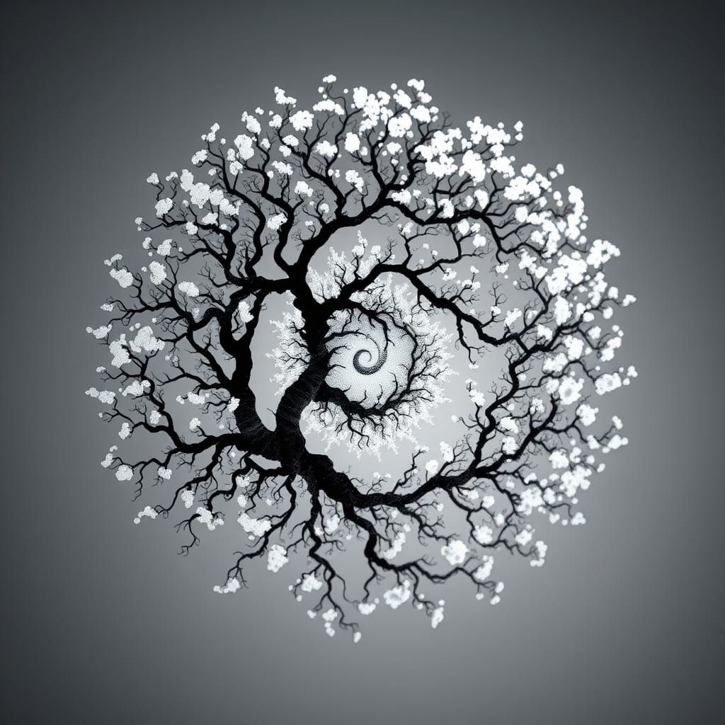 Bioluminescent Generative Art: Fractal Spirals and Data Scul...