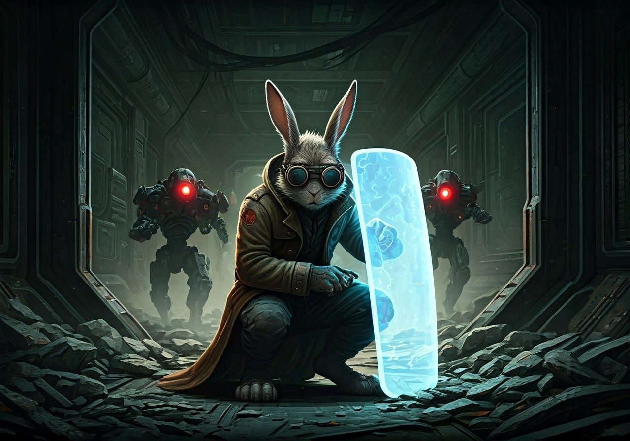 Gritty Space Station Pursuit in Cyberpunk Style