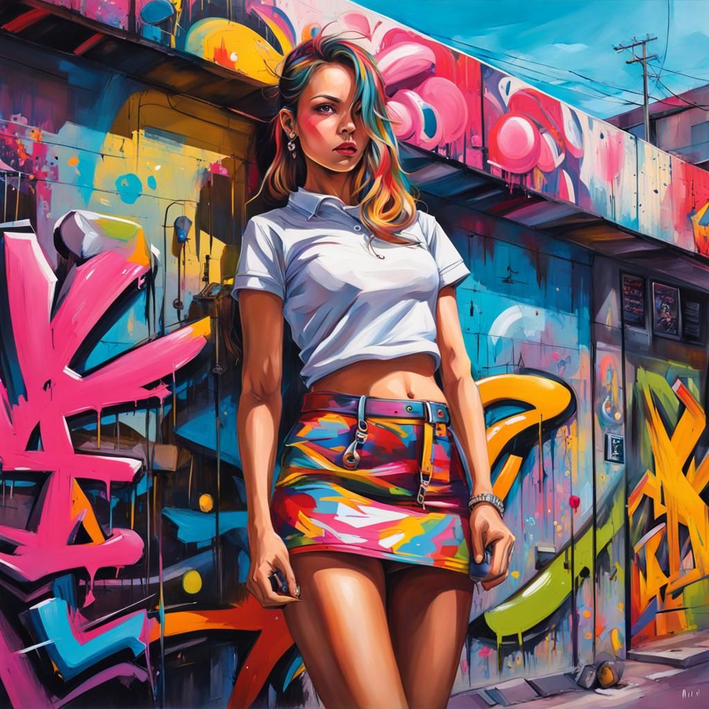 School Uniform Graffiti Art: High Contrast, Ultra Detail