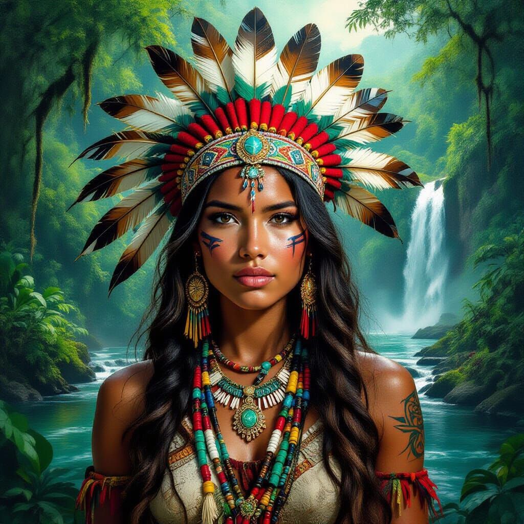 a stunning double exposure oil painting depicting a young Ta...