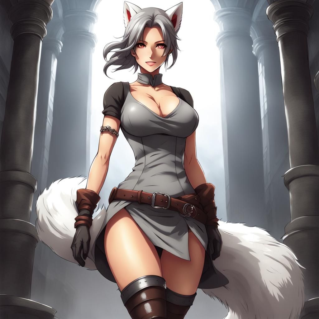 Kitsune Lara Croft Goddess in Anime Style